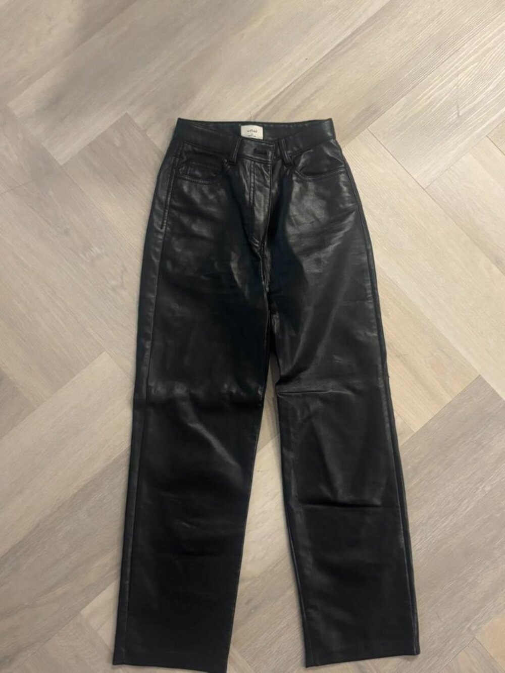 Artizia black faux leather pants